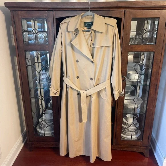 Lauren Ralph Lauren Twill Double-Breasted Belted Trench Coat